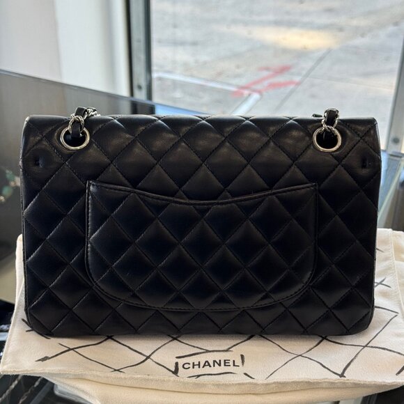 Chanel Medium Classic Double Flap Quilted Lambskin Handbag Black - Picture 3 of 10